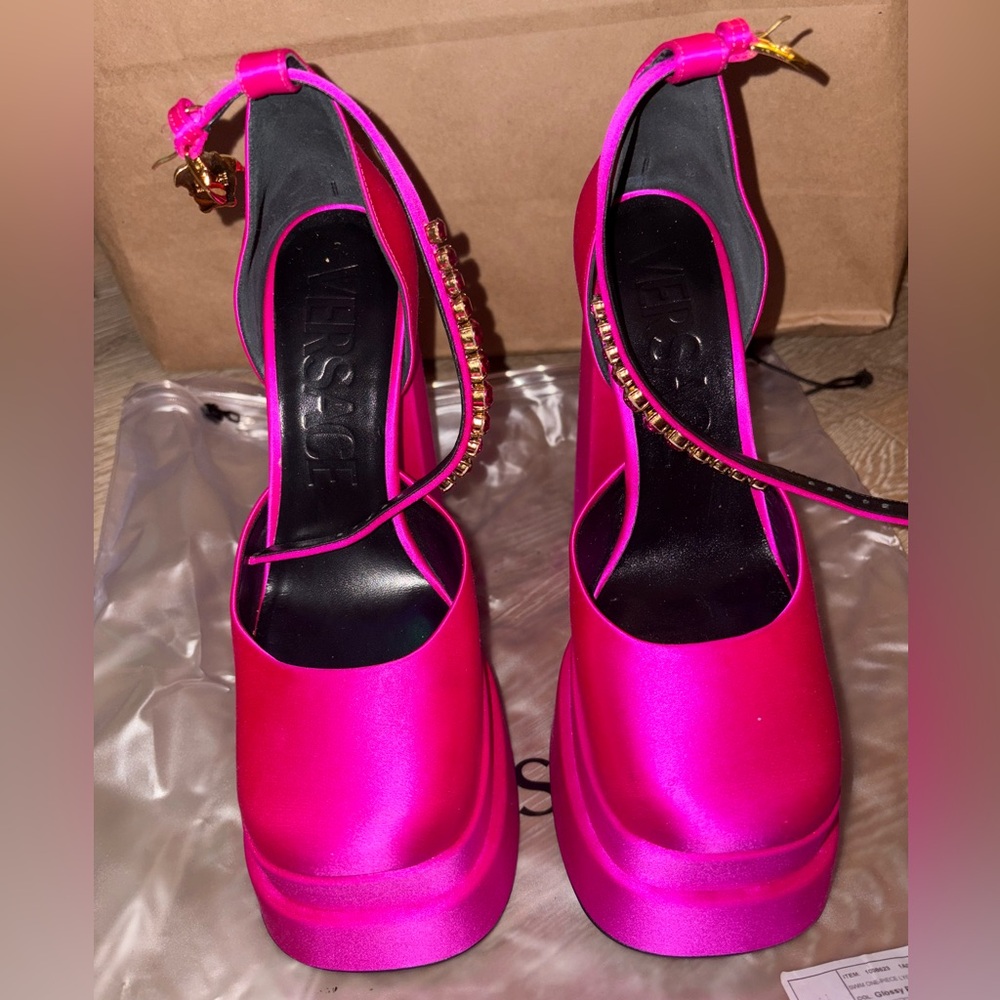 Versace Fuchsia Platform Heels NWT